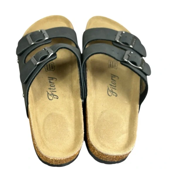 FITORY Womens Flat Sandals with Cork Footbed - Picture 6 of 9